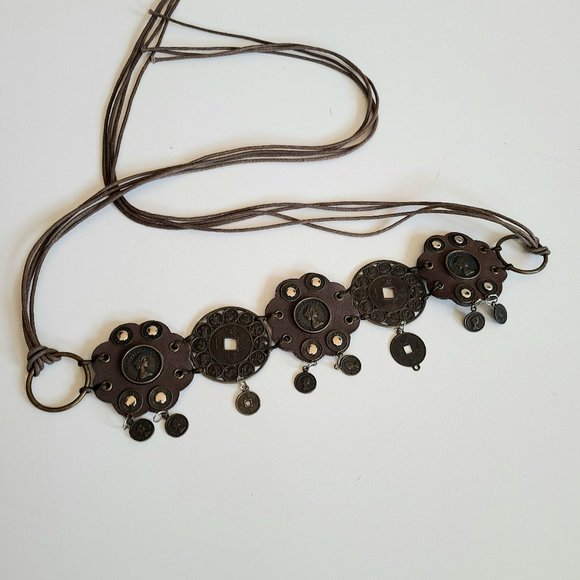 Bohemian decorative belts with dangling coins. - Picture 2 of 5